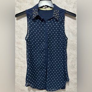 Blue polka dot tank top